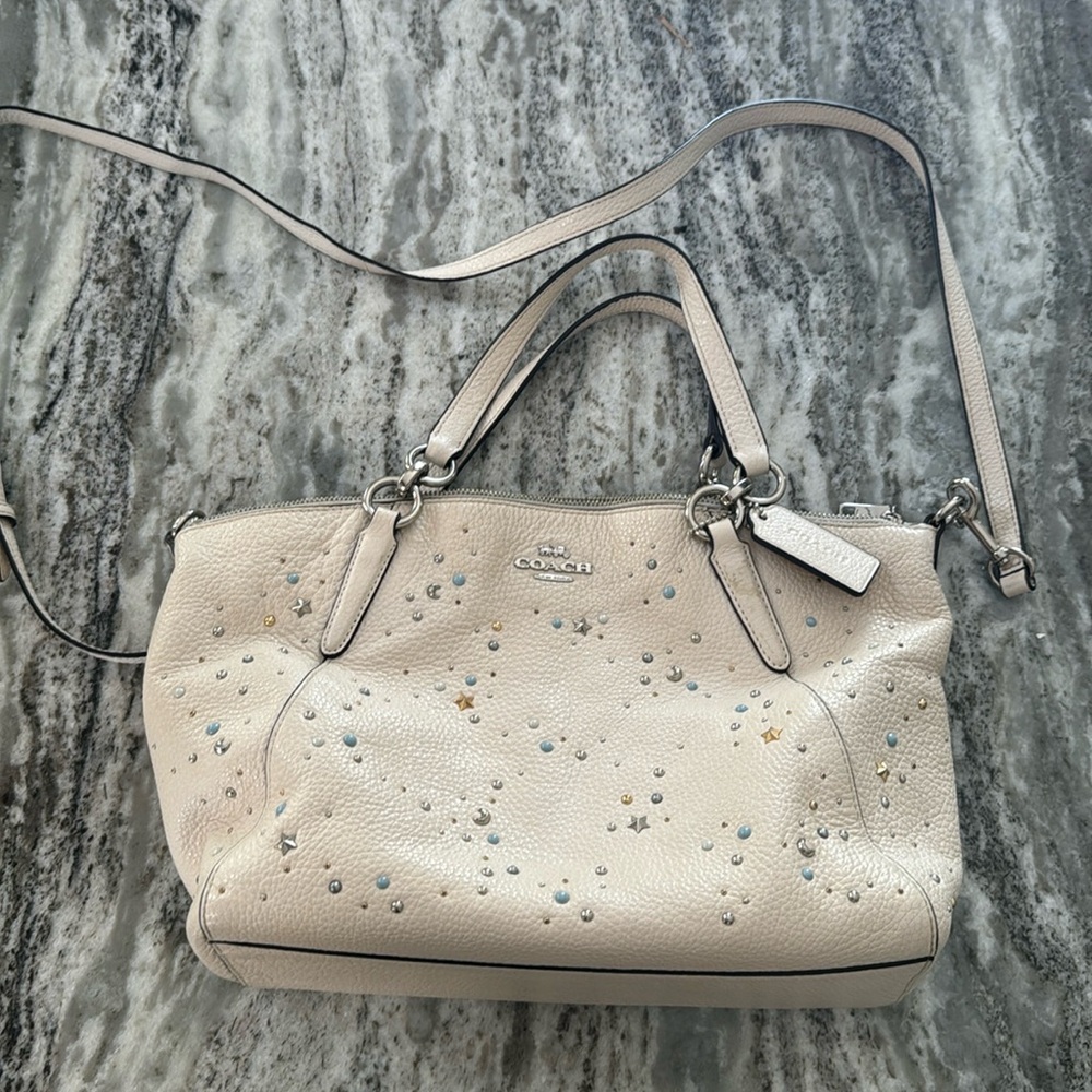 Coach Cream Crossbody Bag with Star Accents
